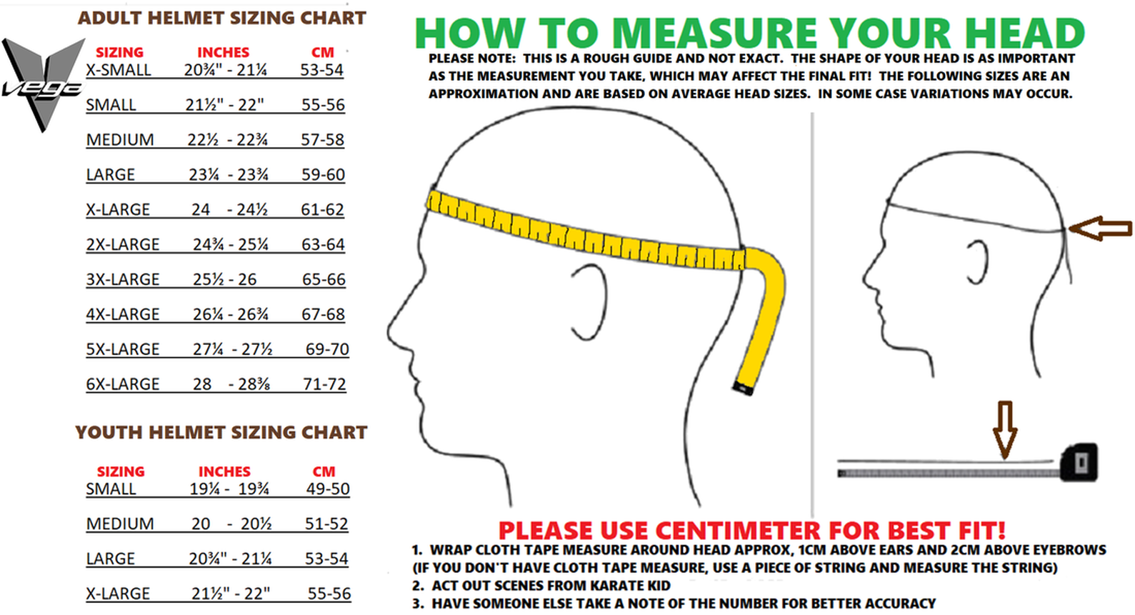 Helmet Sizing Chart